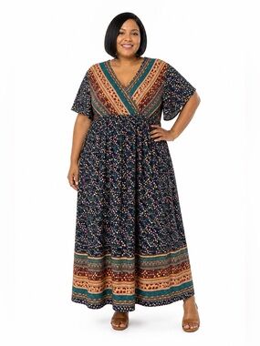 Boho Maxi Dress Size 20 | Flowy Festival Style w/ Pockets
